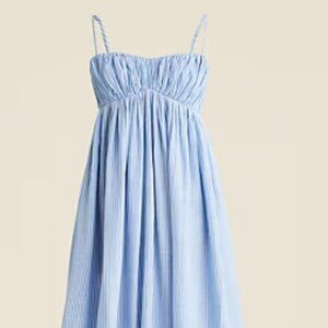 Airy gauze empire-waist midi dress in stripe